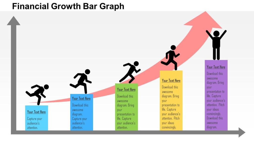 financial growth bar graph flat powerpoint design slide01